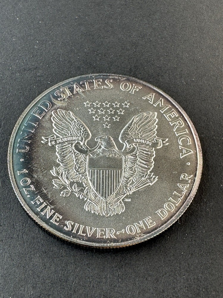 1998 American Silver Eagle 1 Oz Silver Coin Rainbow Toned