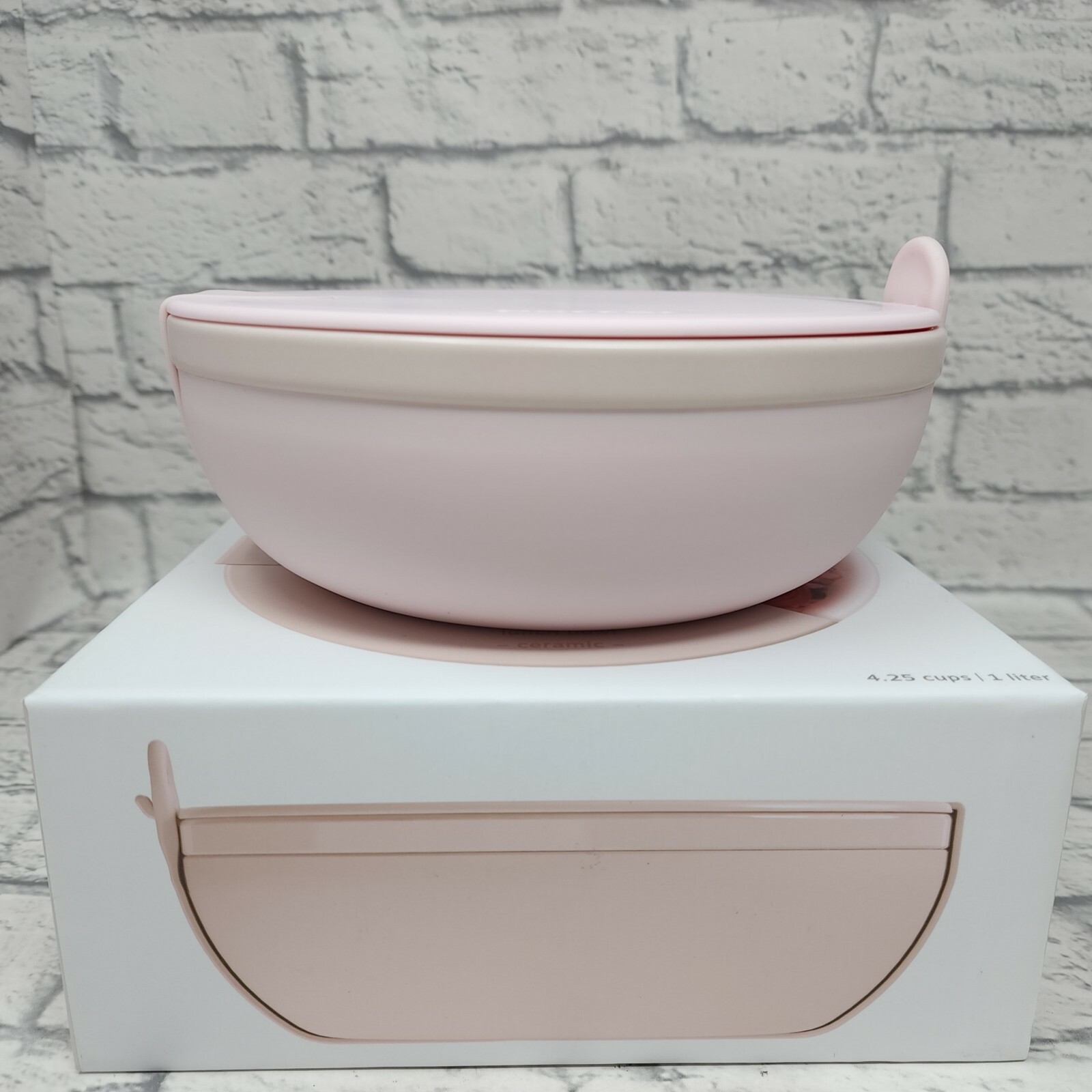 W&P Porter Ceramic Bowl Lunch Container w/ Protective Non-slip Exterior, Blush