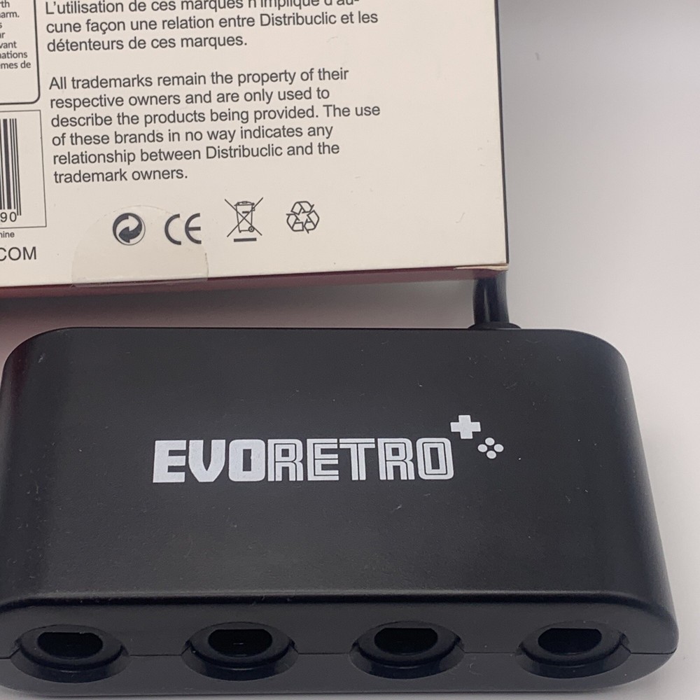 EVORETRO 4 Port Adapter for Gamecube Controller Wii U, Switch, and PC USB