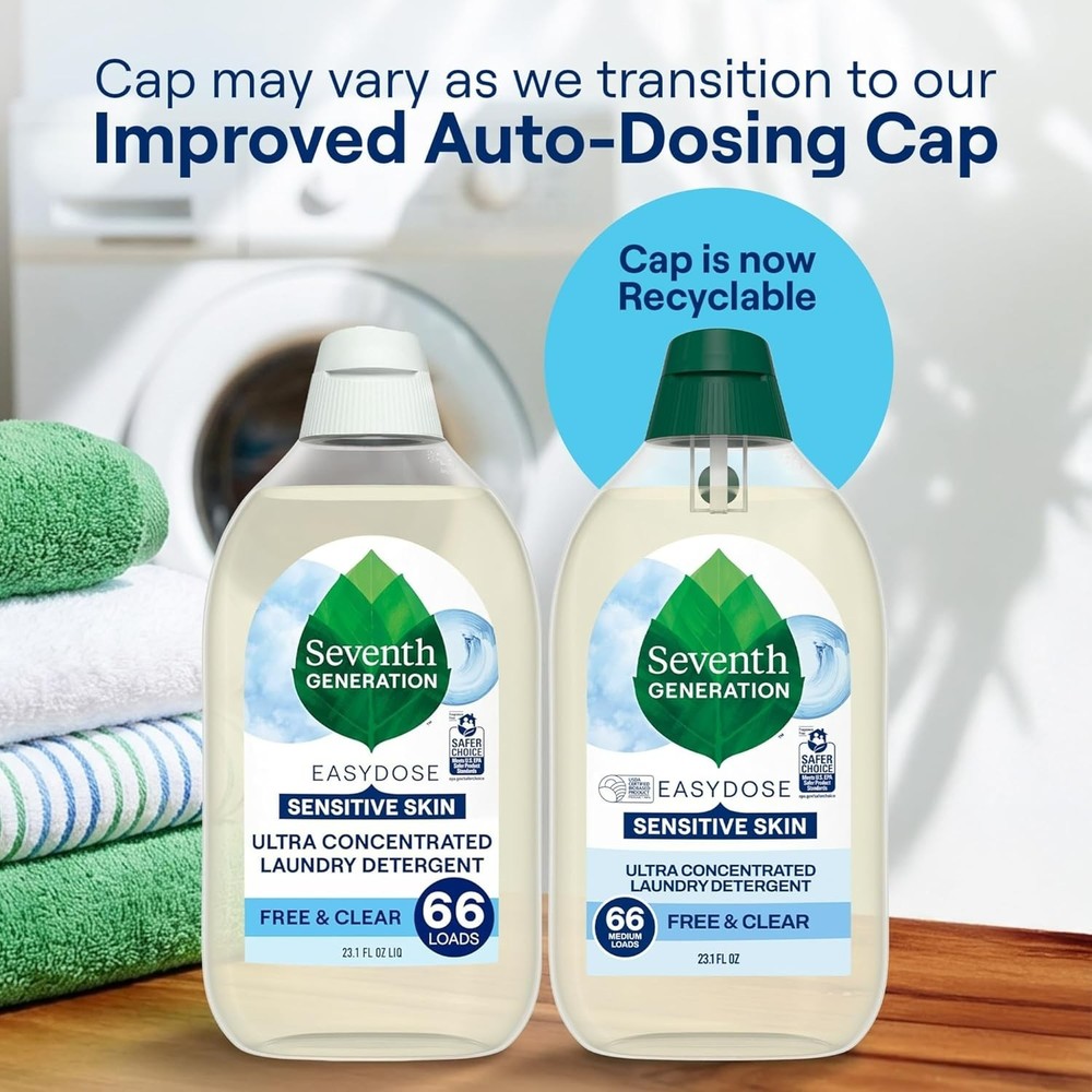 Seventh Generation Laundry Detergent, Ultra Concentrated EasyDose, Free & Cle...