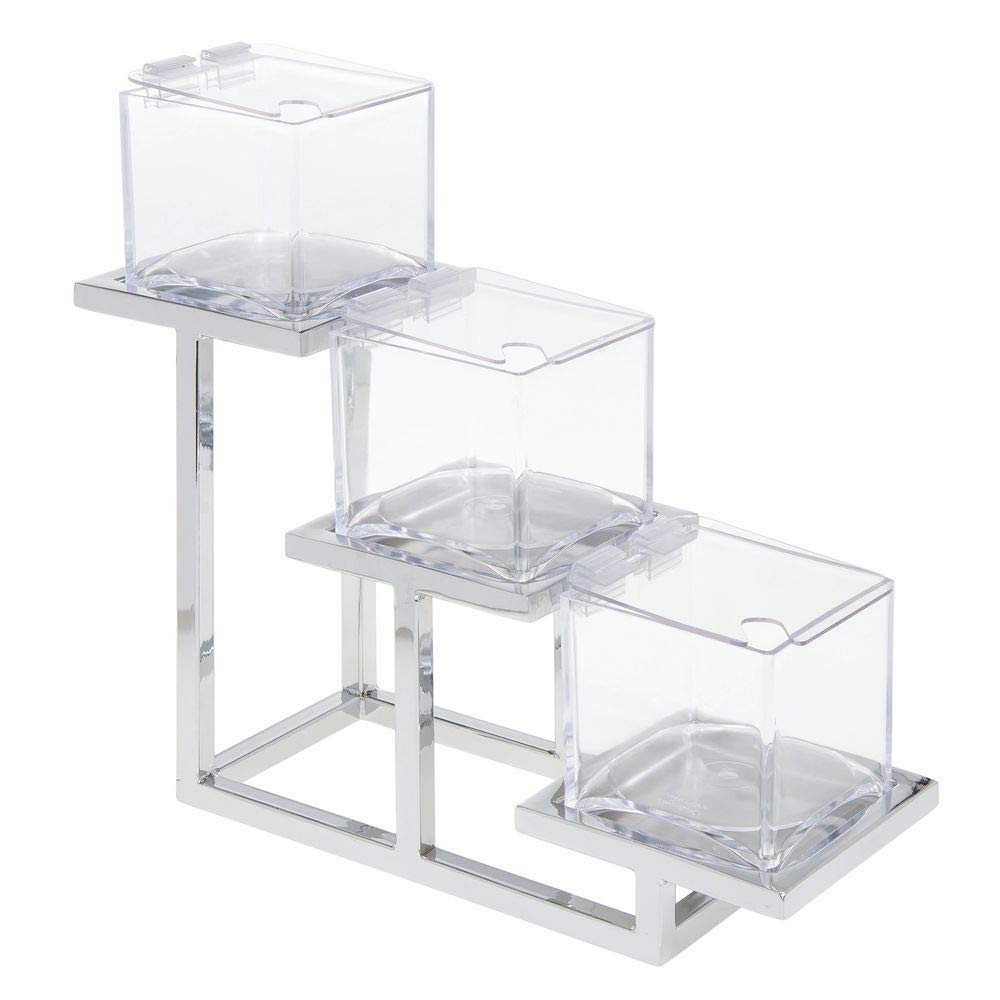HUBERT 3-Tier Chrome Condiment Holder for 5" Cubes