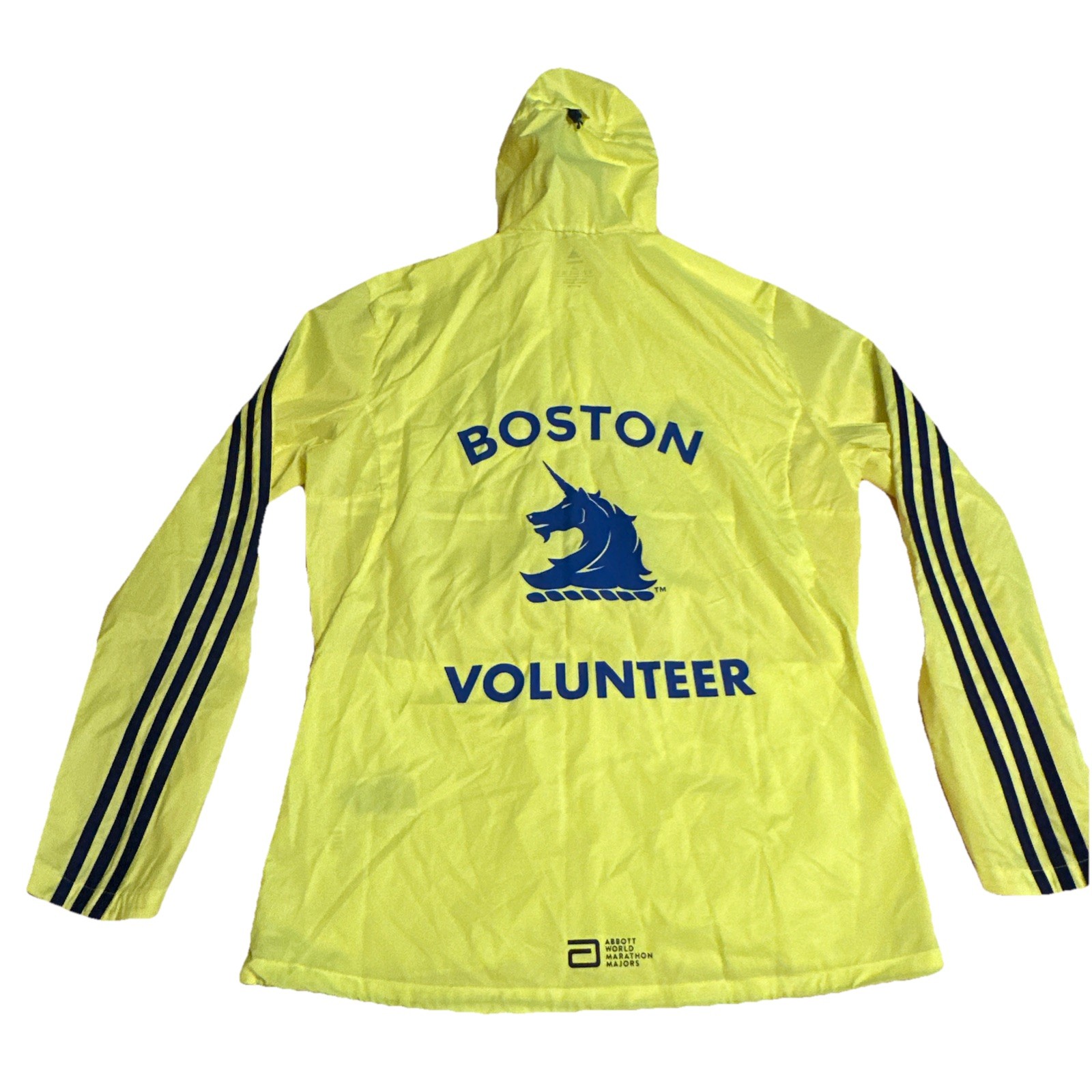 Adidas Mens Yellow 2022 Boston Marathon Volunteer Running Jacket HG1633 MED