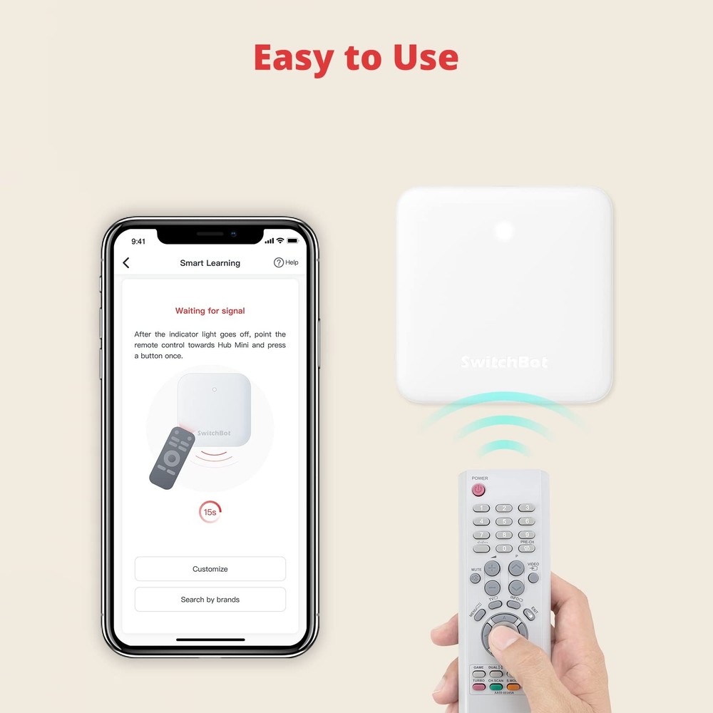 SwitchBot Hub Mini Smart Remote - IR Blaster, Link to Wi-Fi White