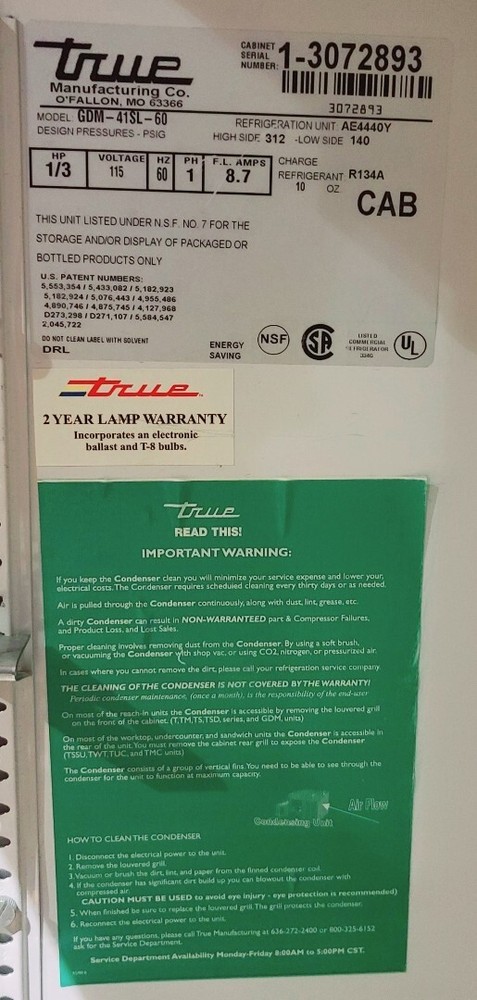 True Commercial Refrigerator