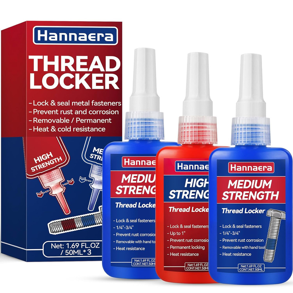 Thread Lock Blue and Red, Threadlocker Removable & Permanent, Thread Locker for