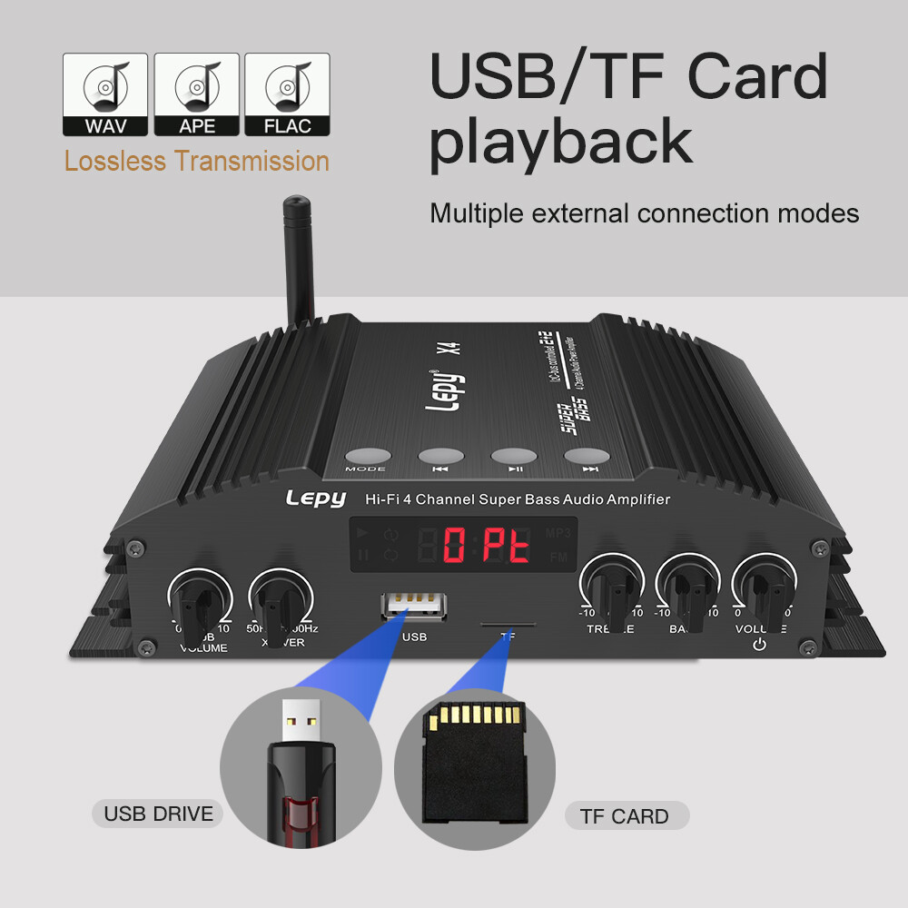 ‌Compact 4CH Amplifier: 240W Total, Multi-Input & 20Hz-20KHz‌