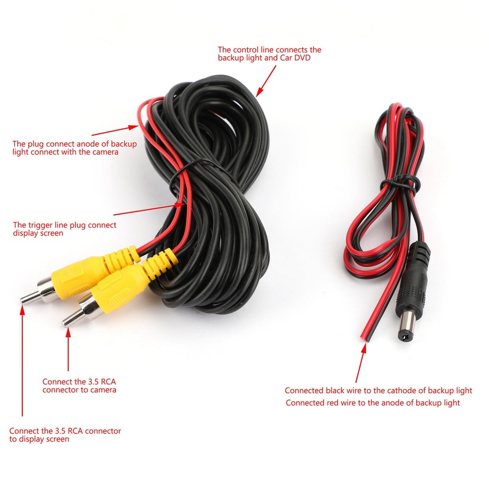 150º Dynamic Trajectory Car Rear View Reverse Backup Parking Camera Night View,