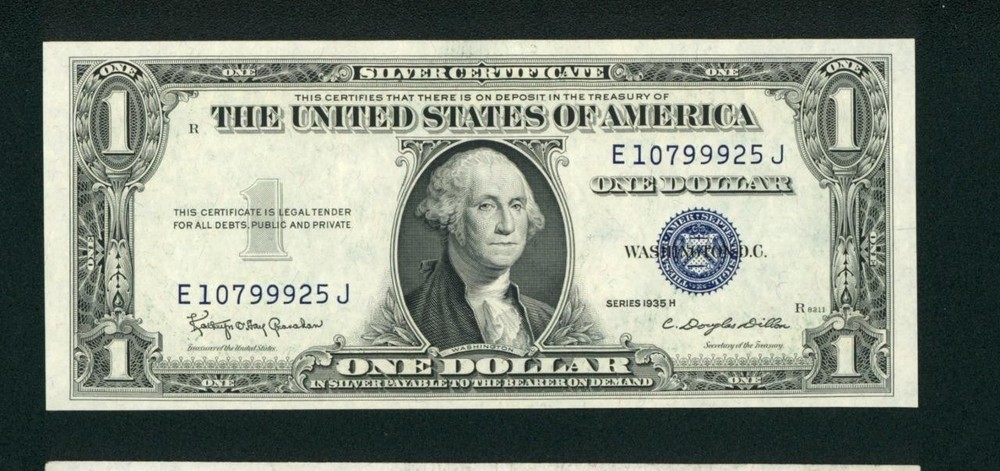 1935-H $1 Silver Certificate *HIGH SERIAL FROM LAST 1935 PACK EVER PRINTED*