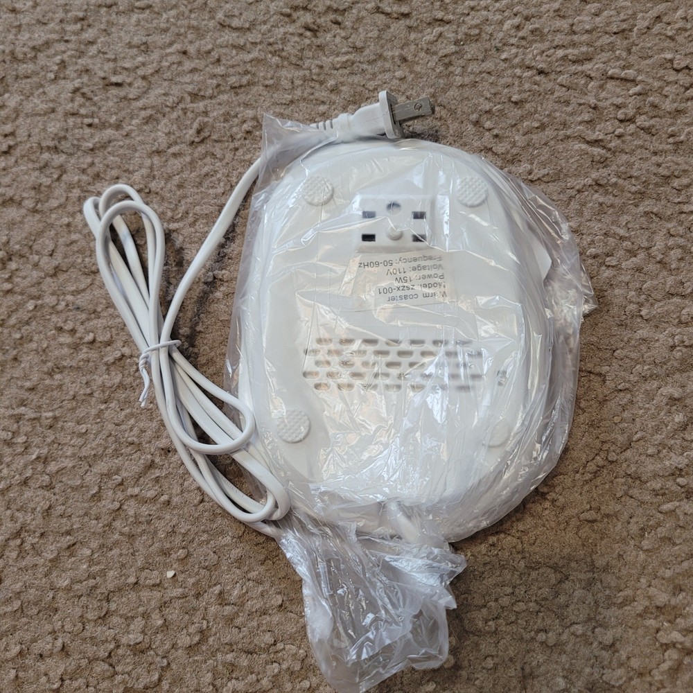 OS Thermostatic Cup Warmer White Mug Heater Coaster