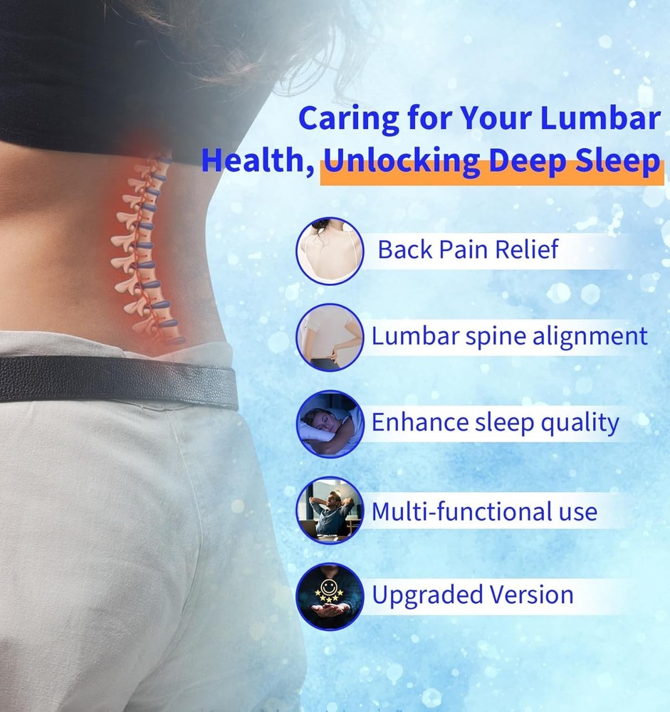 Versatile Cooling Back Pillow for Side, Back & Stomach Sleepers - Memory Foam