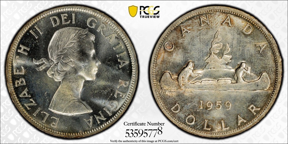 1959 Canada silver $1 PCGS MS64