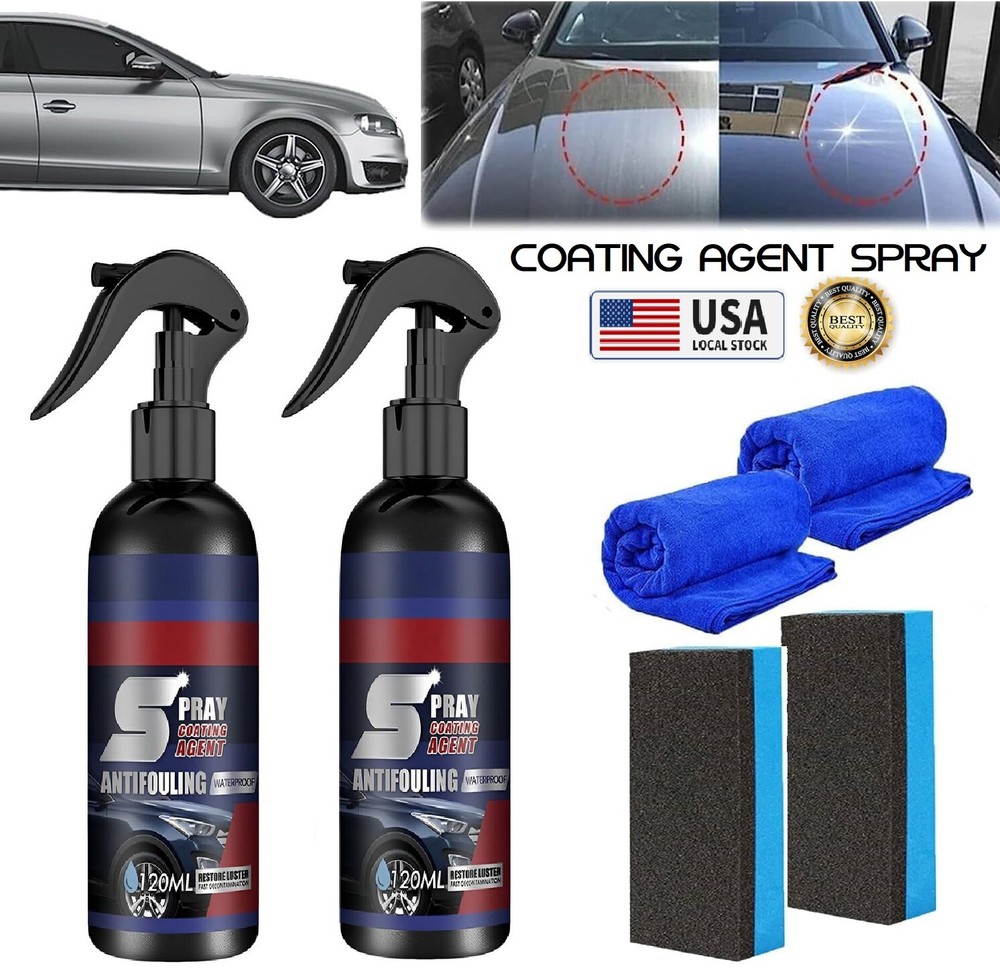 2× Multi-functional Coating Renewal Agent Quick Coating Spray High Protection US