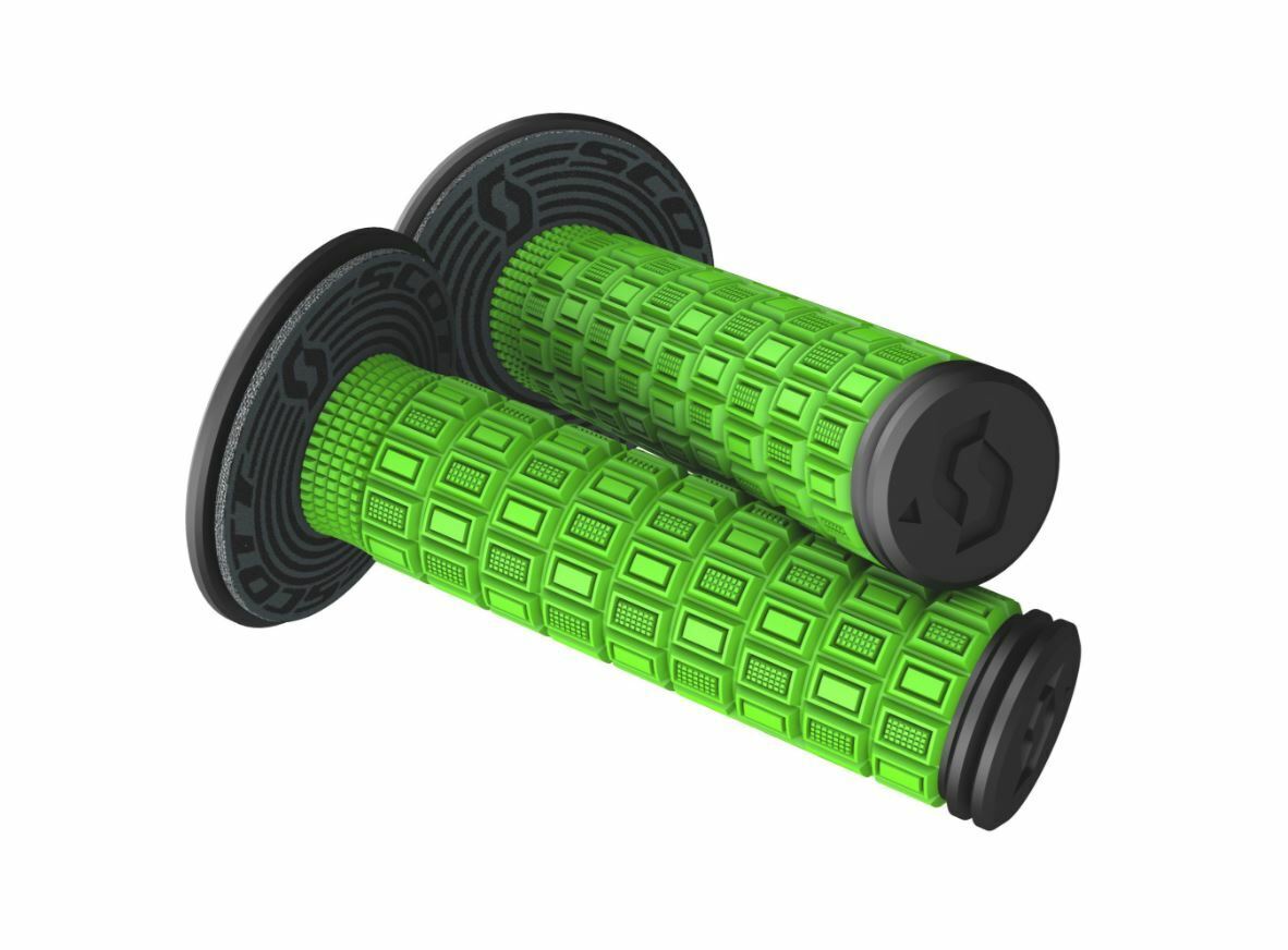 SCOTT USA MELLOW MOTORCYCLE MX HANDLEBAR GRIPS GREEN/BLACK W/ DONUTS