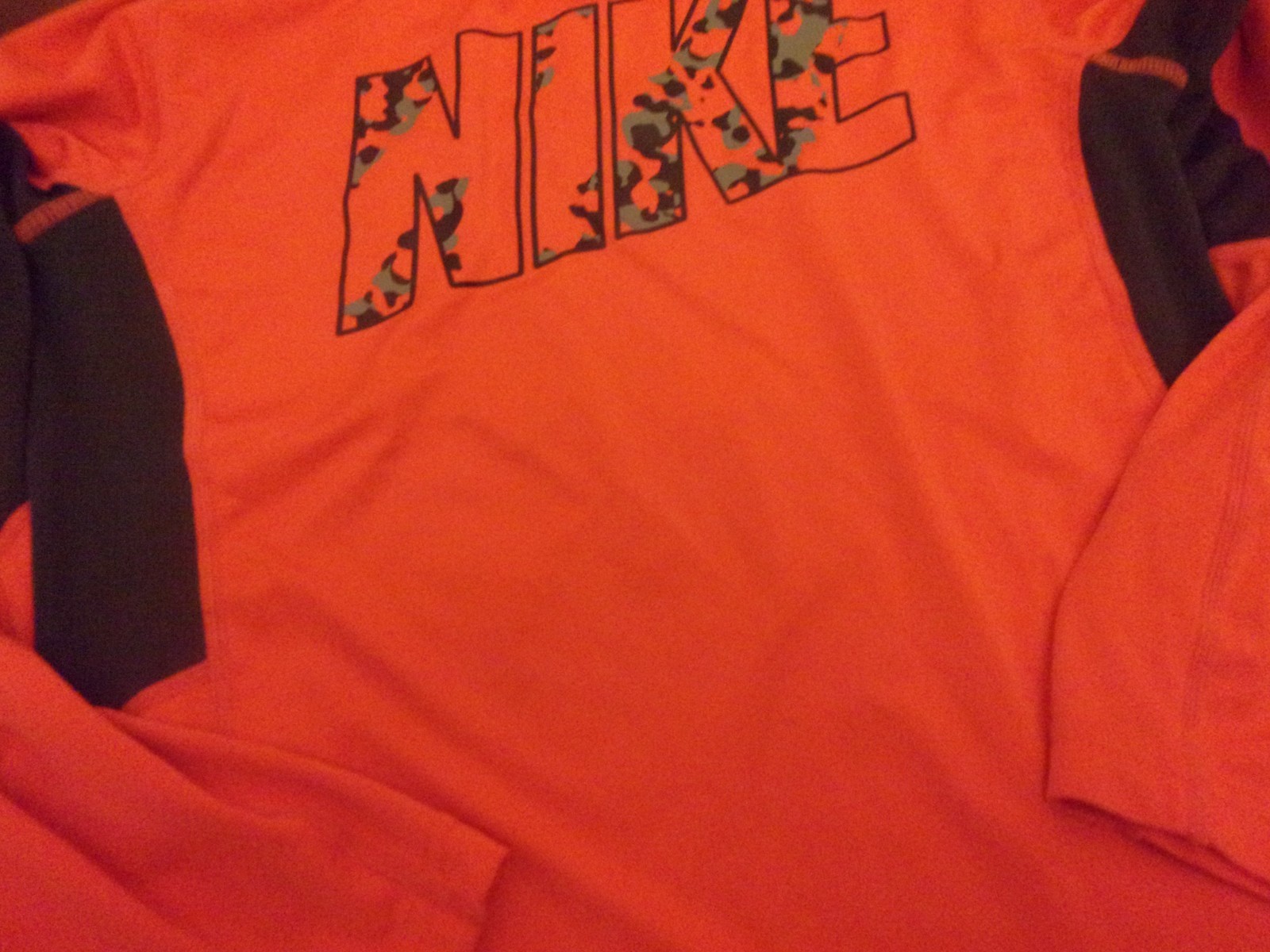 Nike used youth medium long sleeve orange shirt dri fit fair shape