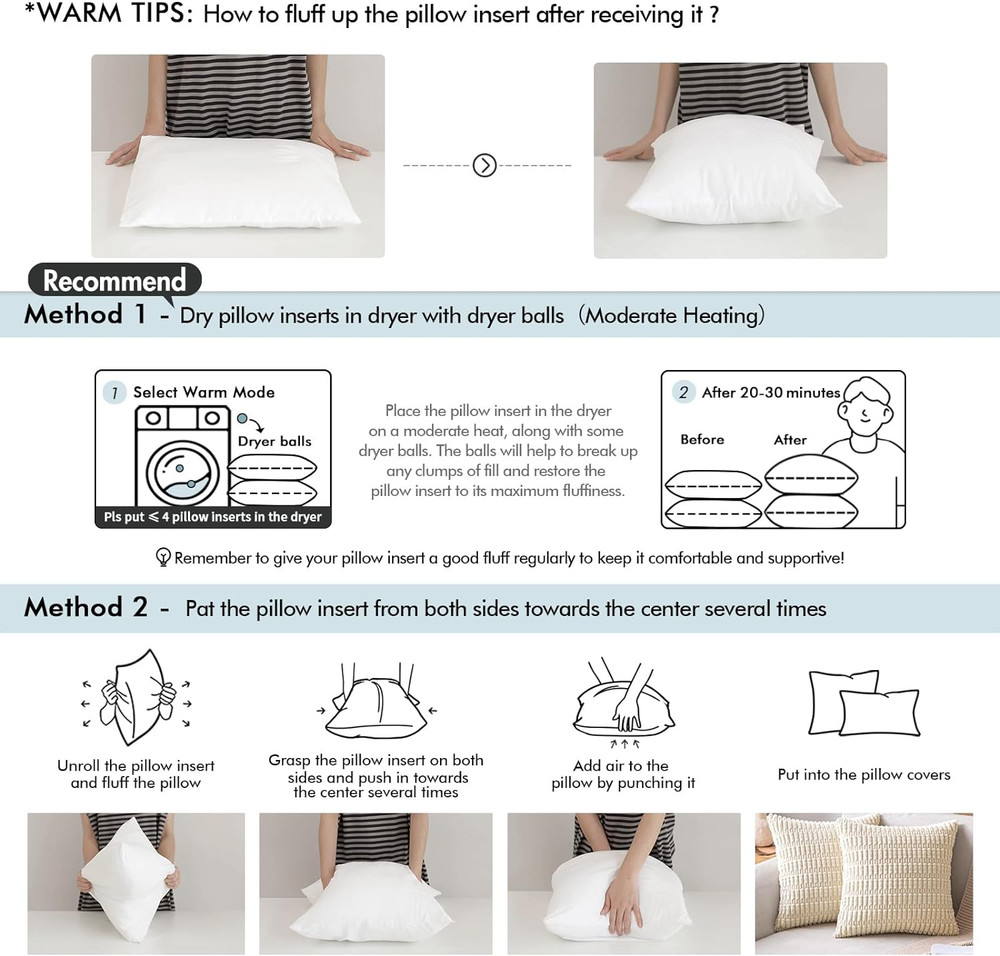 MIULEE Pillow Insert 26X26 Inch, Decorative Square Throw Pillow Inserts, Premium
