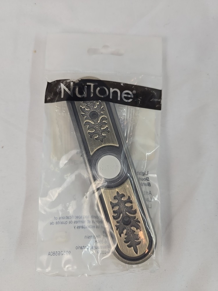 Nutone Lighted Pushbutton Doorbell Antique Brass