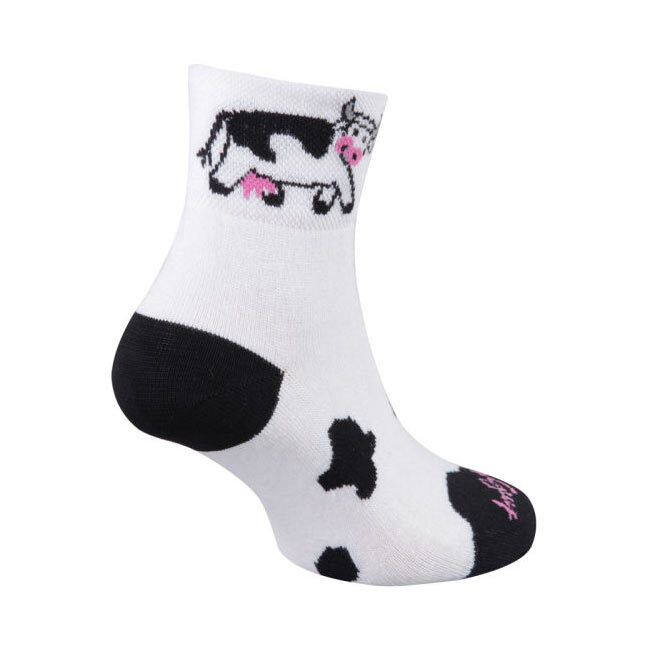 SockGuy Cow 2" Classic Socks Small/Medium White