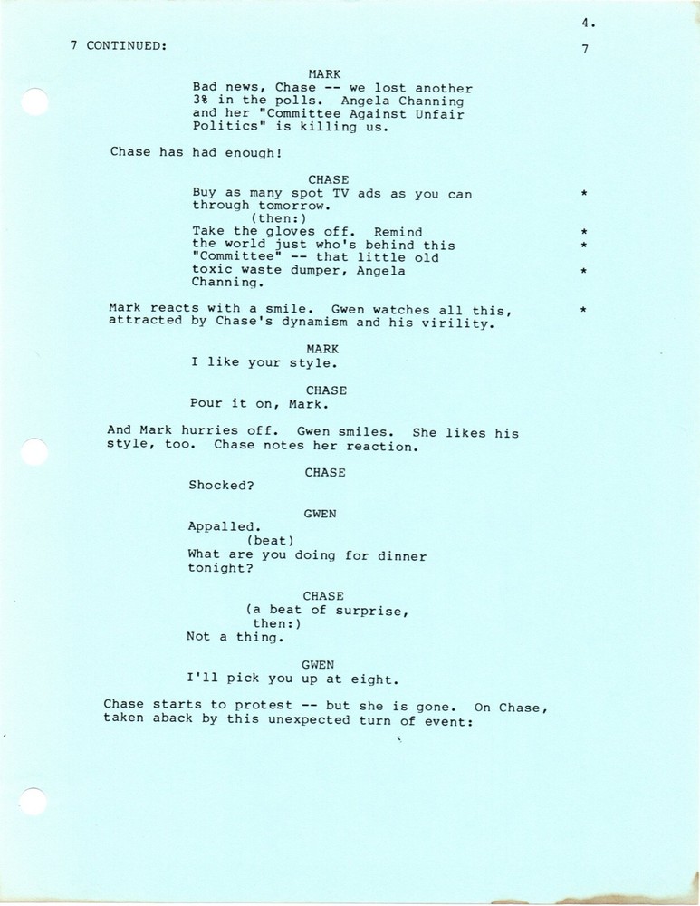 *FALCON CREST - FALSE FRONT (1986) Final Draft Script Caesar Romero, Kim Novak