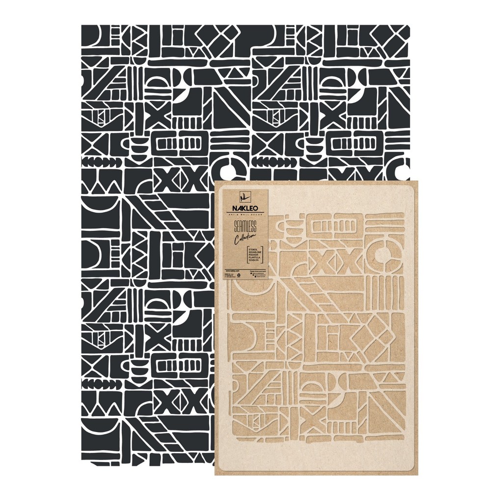 Reusable Allover Plastic Stencil // AZTEC MOSAIC