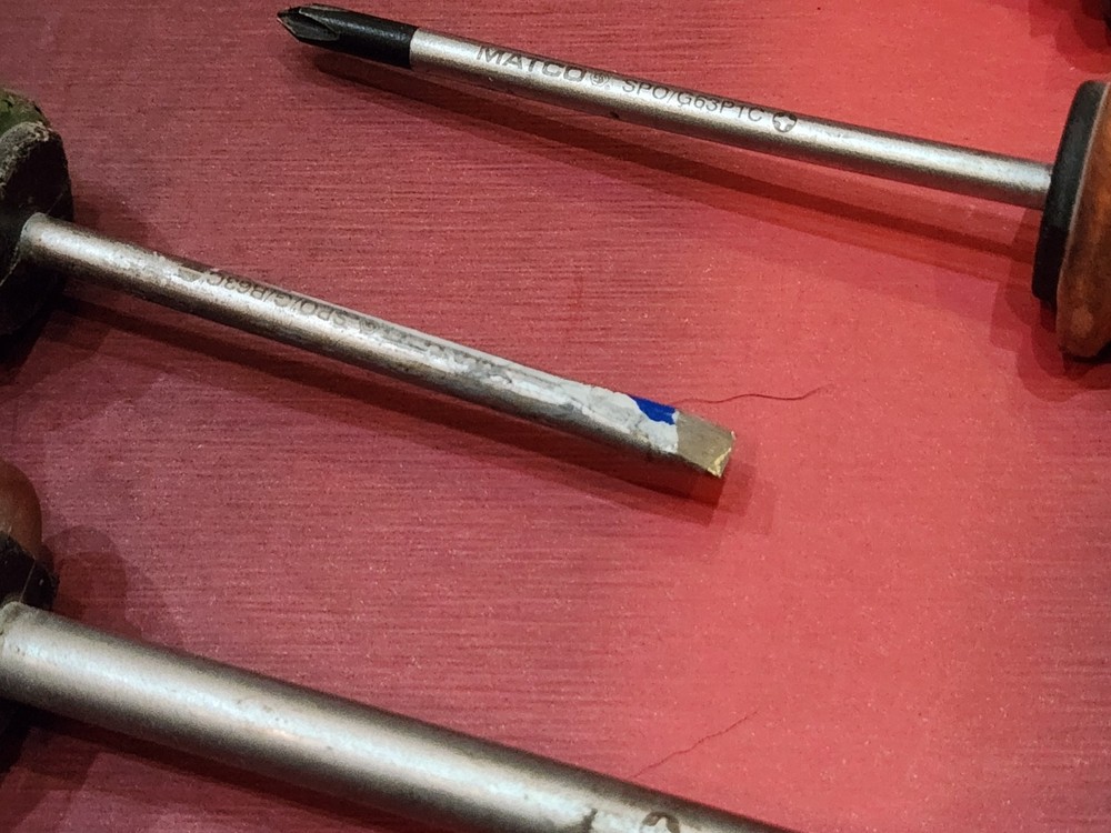 8x MAC & MATCO SCREWDRIVERS Phillips Flathead 3x Altered As Is