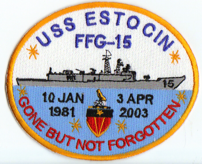 US NAVY SHIP PATCH, USS ESTOCIN, FFG-15      Y