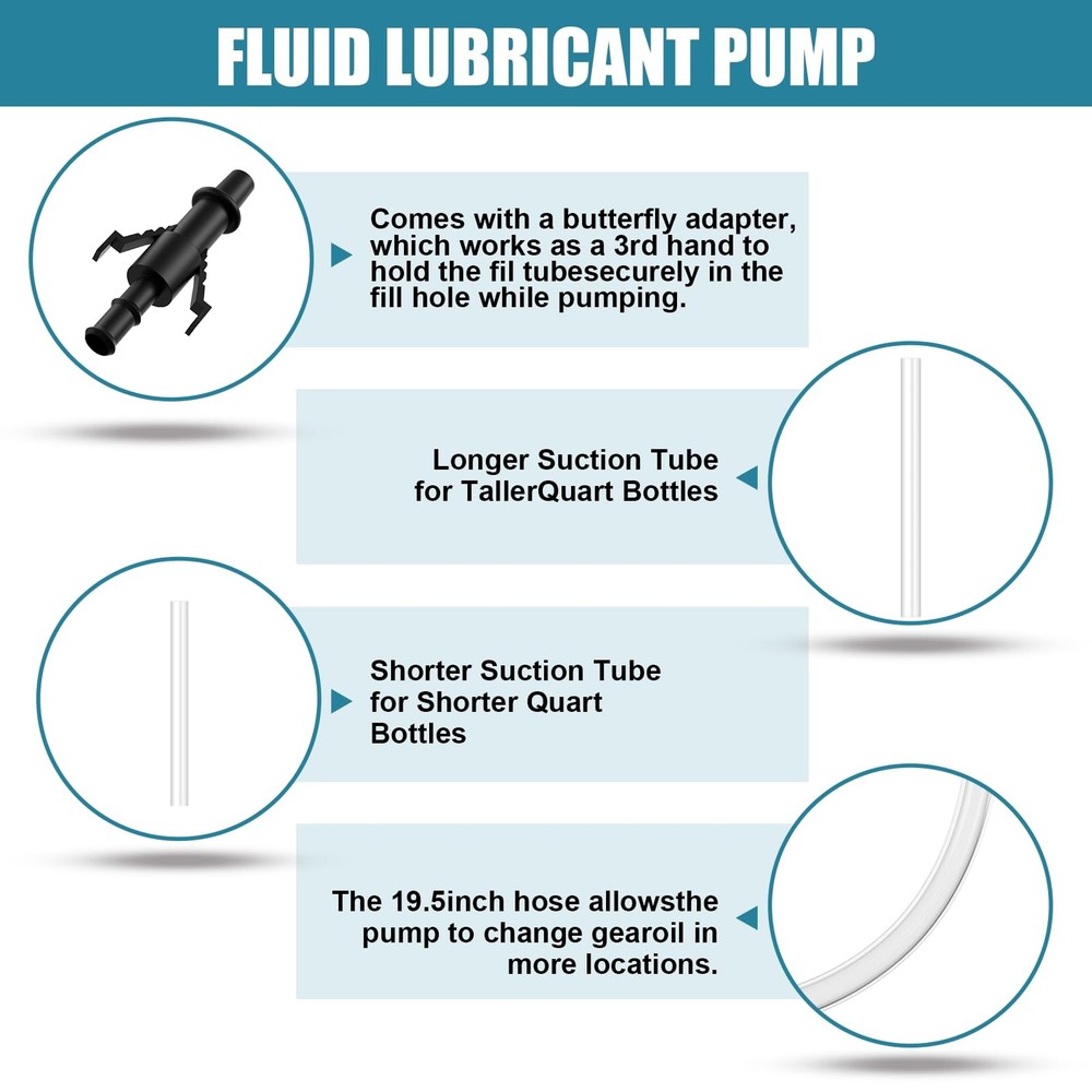 Fluid Pump for Standard Quart Bottles - 8cc Per 1pcs, white