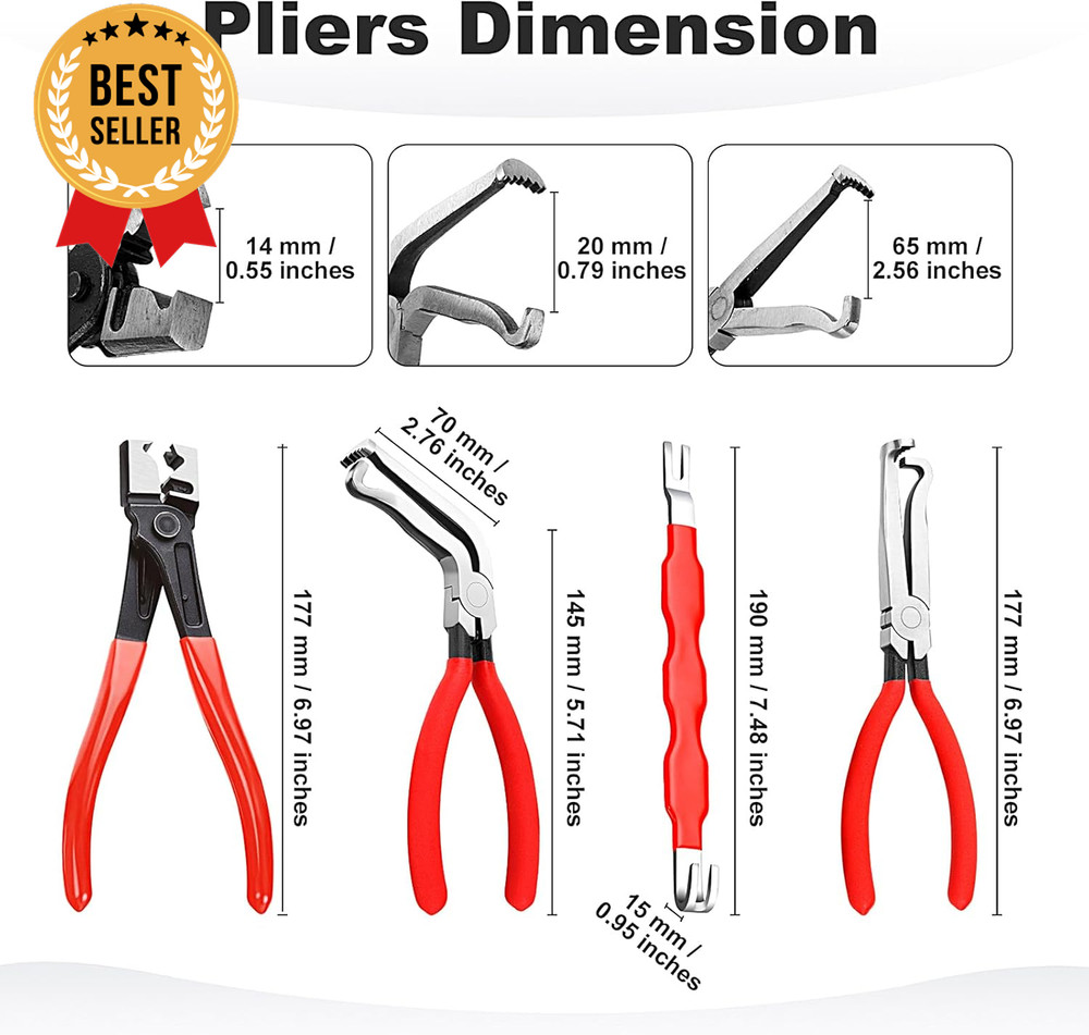 4pcs Electrical Disconnect Pliers Set Plug Connector Separator Tool for Auto
