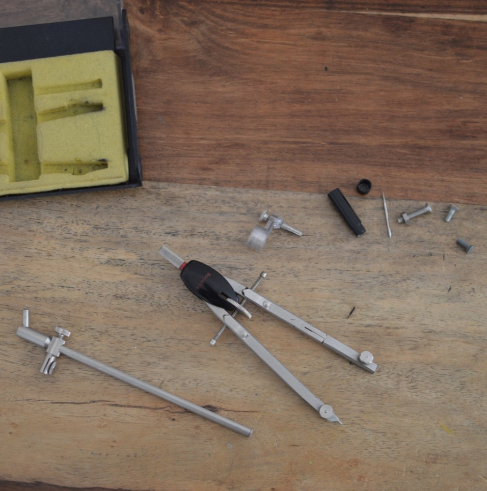 Rotring Vintage Bow Compass Set Technical Drawing and Cased