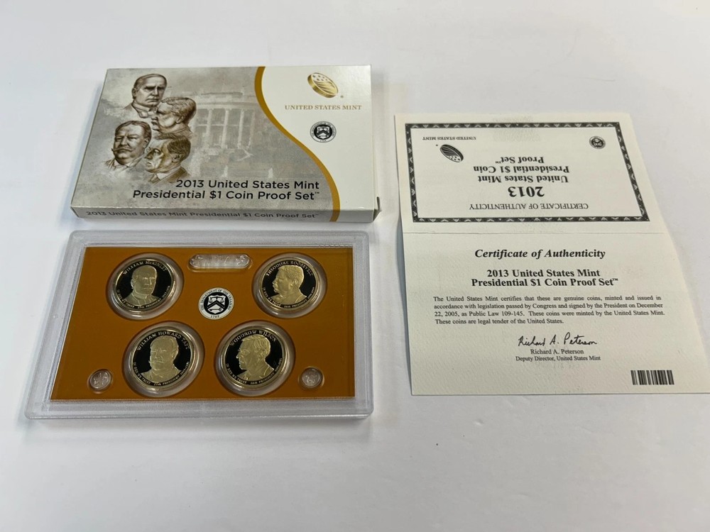 2007-2016 Complete Proof Sets Presidential Dollar Proof Sets with Boxes + COAs