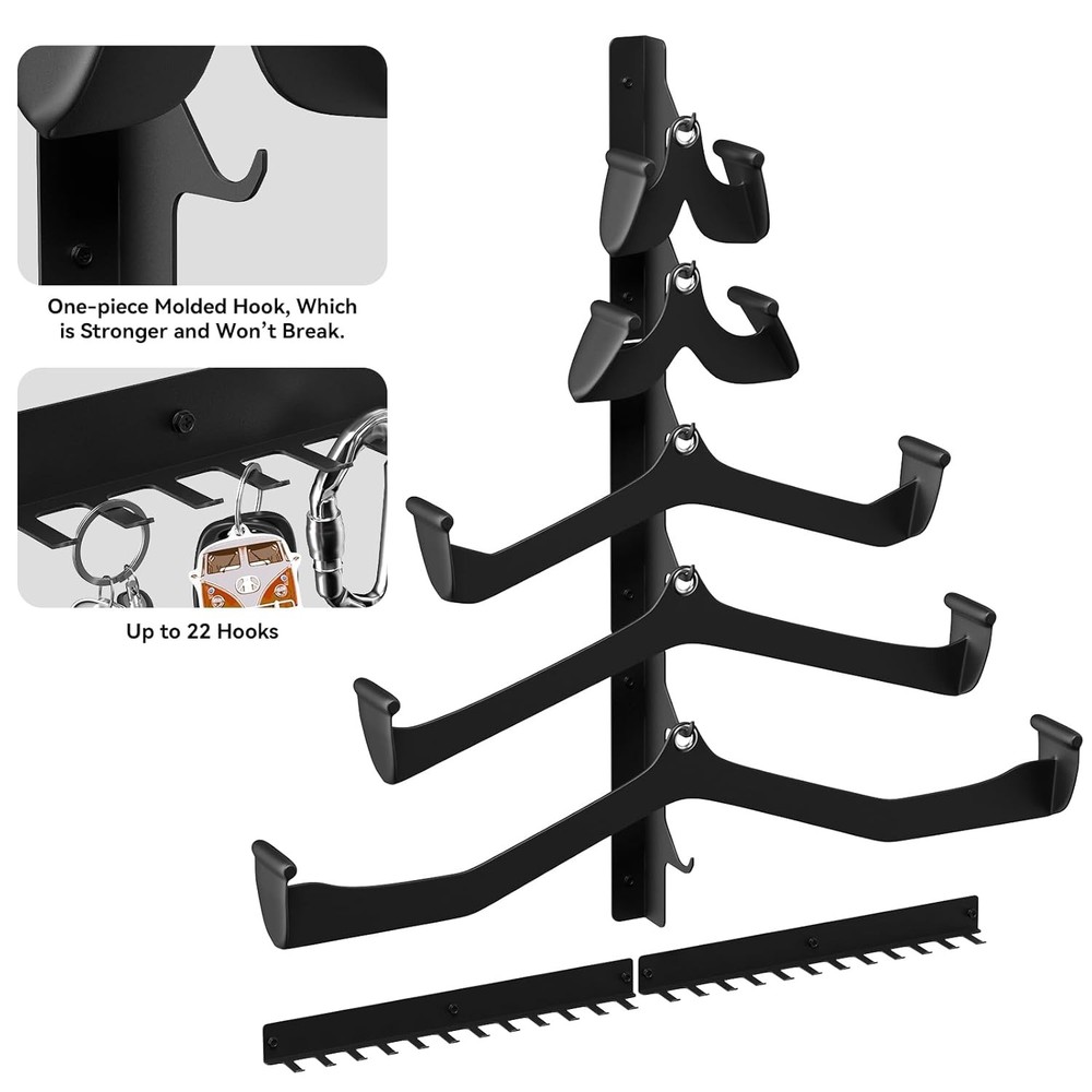Lat Pull Down Bar Storage Rack Wall Mount Gym Wall Organizer Lat Machine Rack