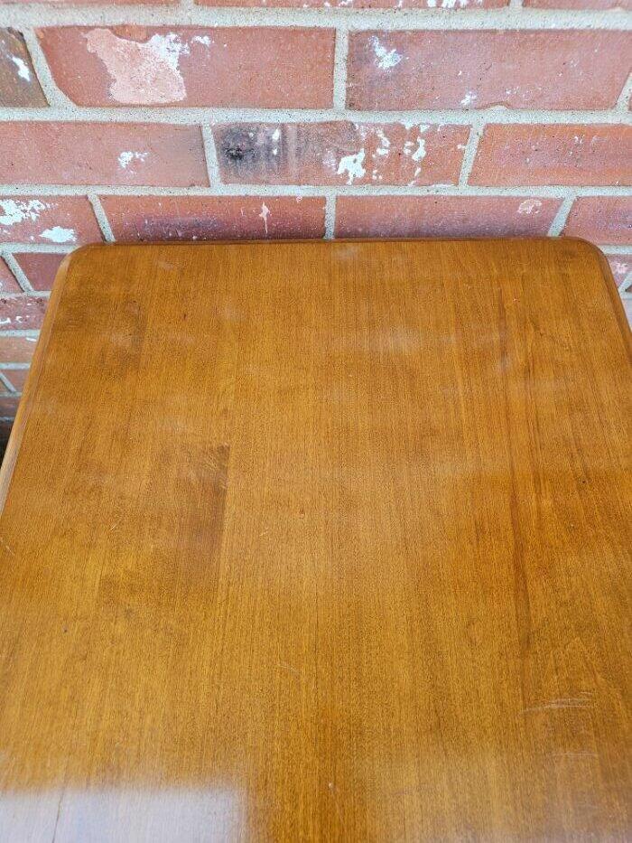 Vintage Solid Maple End Table 1 Drawer Night Stand Plant Fern Table