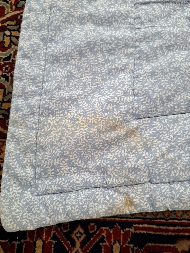 Handmade Star & Floral Pattern Blue Patchwork Quilt