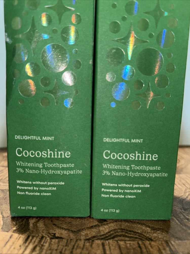 2 Cocolab Cocoshine Whitening Non-Fluoride n-HA Toothpaste - MINT ( 4oz X2)