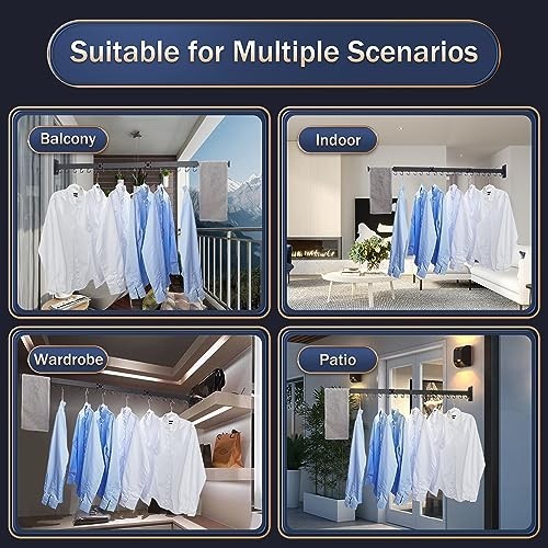 Retractable Wall-Mounted Clothes Drying Rack - Space Saver Laundry Organizer, Tr