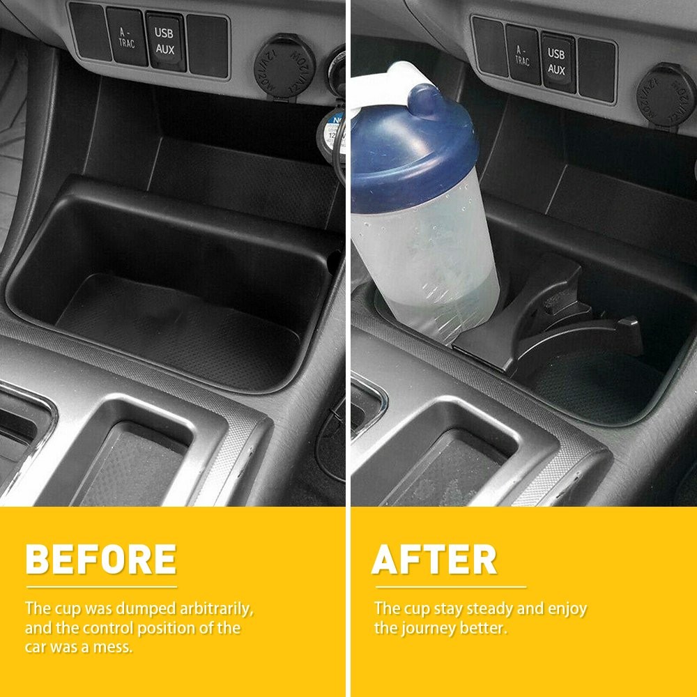 ABS Plastic Center Console Cup Holder Insert Divider for Toyota 2005-2009 Black