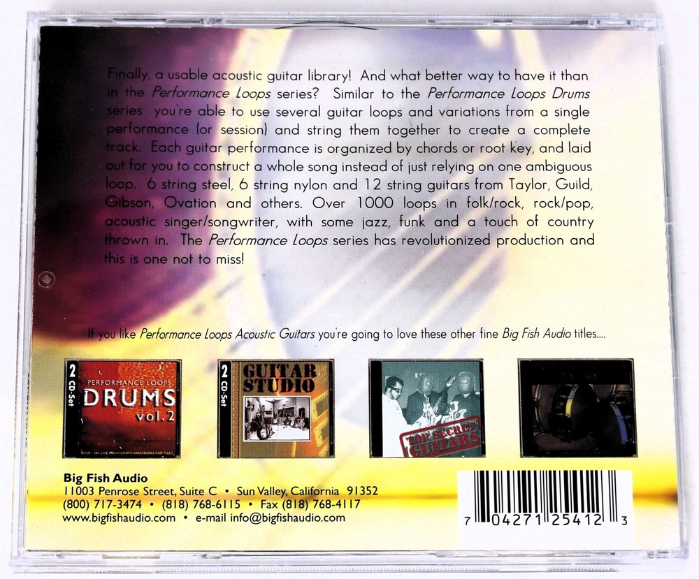 Big Fish Audio Performance Loops Acoustic Guitar Sound Library/Sampling 2 CD