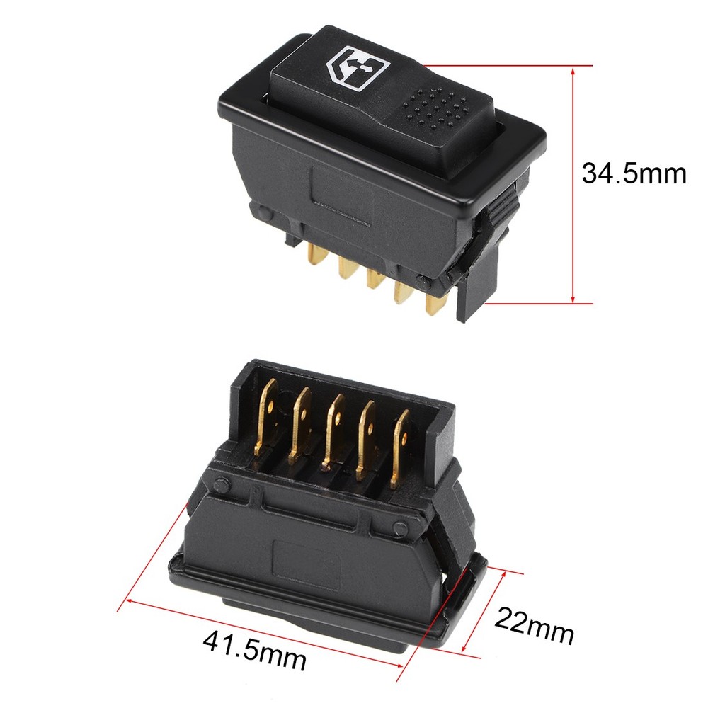 Universal 5-Pin Car Window Switch ,Momentary DC 12V