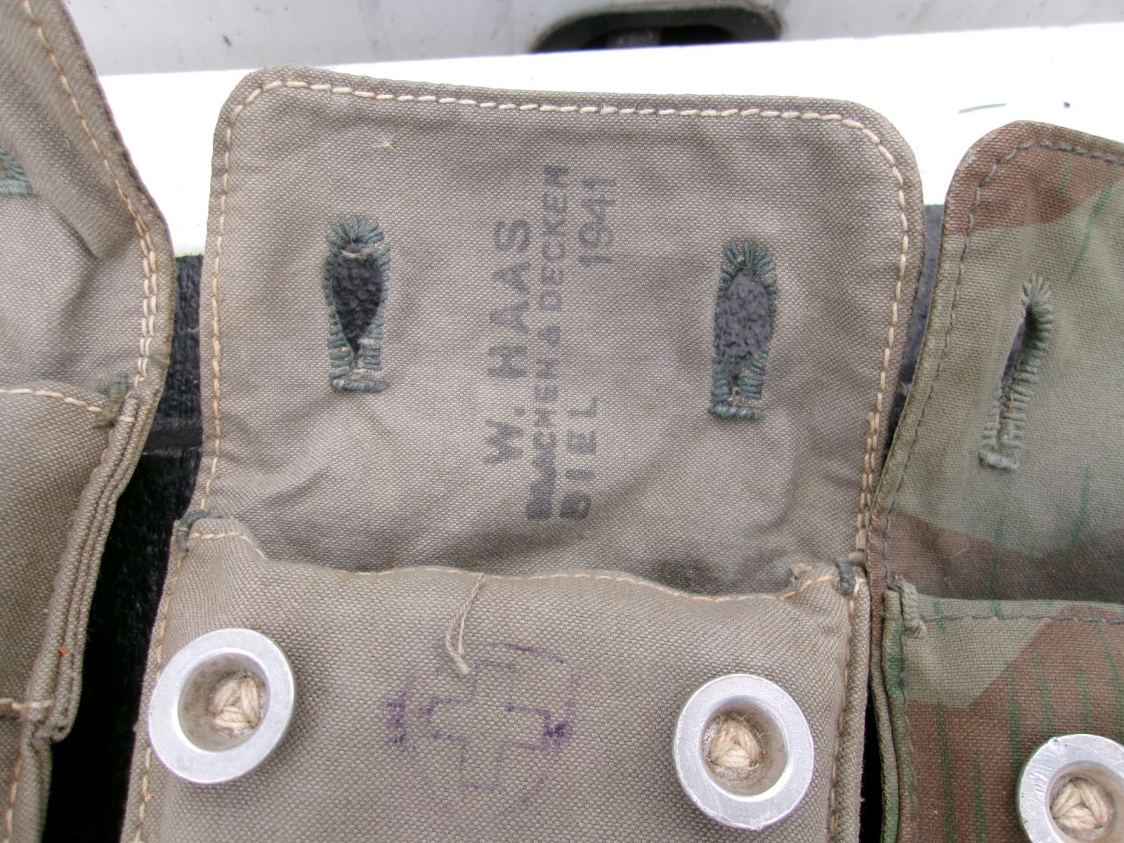 WW2 Swiss M31 Splittertarnmuster Tent - 2 Halves, Poles and Stakes