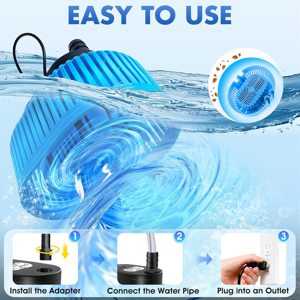 Pool Cover Pump above Ground, Automatic Water Sensor, Sump Pump for Pool Drainin