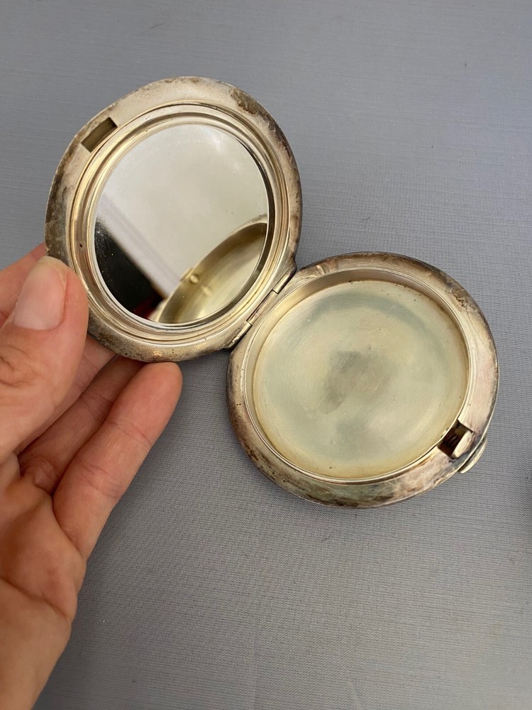 Sterling Silver .925 Compact Powder Mirror Box