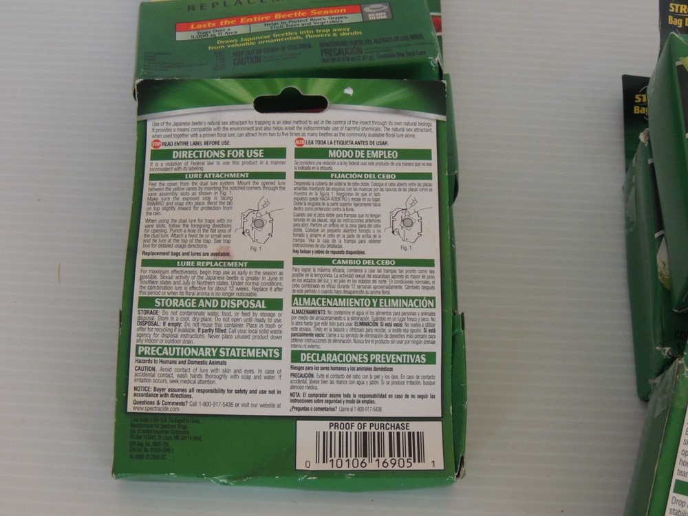 Spectracide Japanese Beetle Trap Bag A Bug Replacement Lure Bait 9 PC