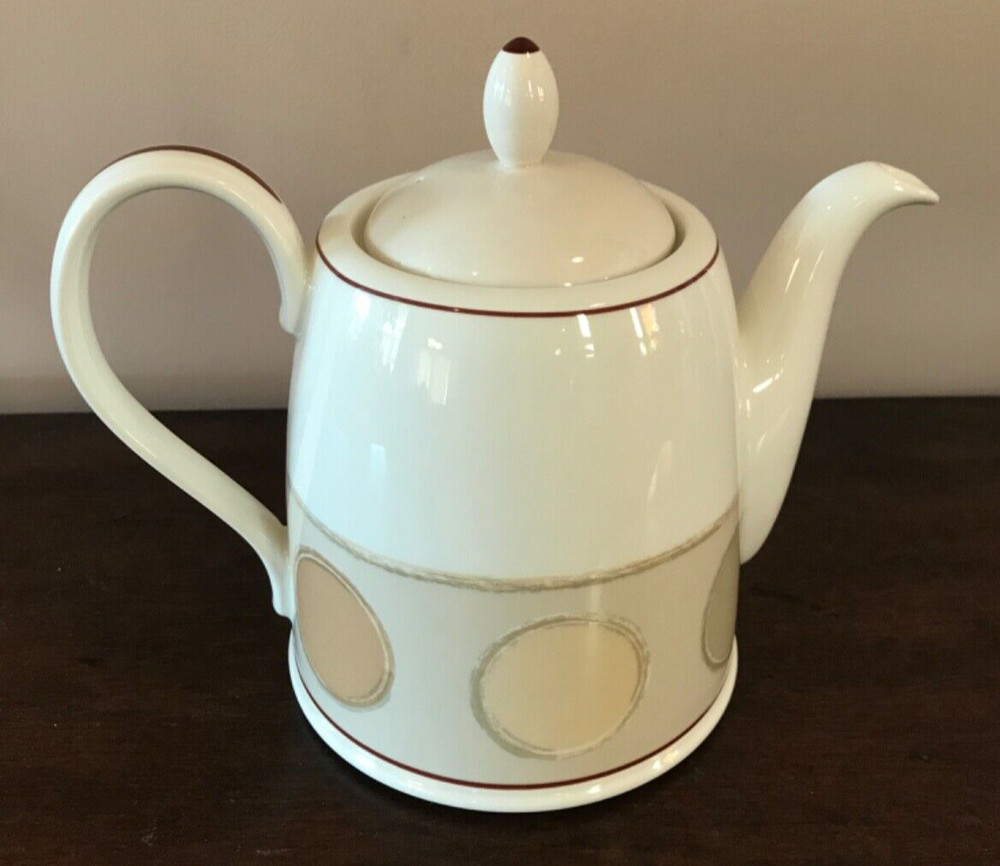 Noritake Ambience Teapot Mocha Java Green Brown Tan
