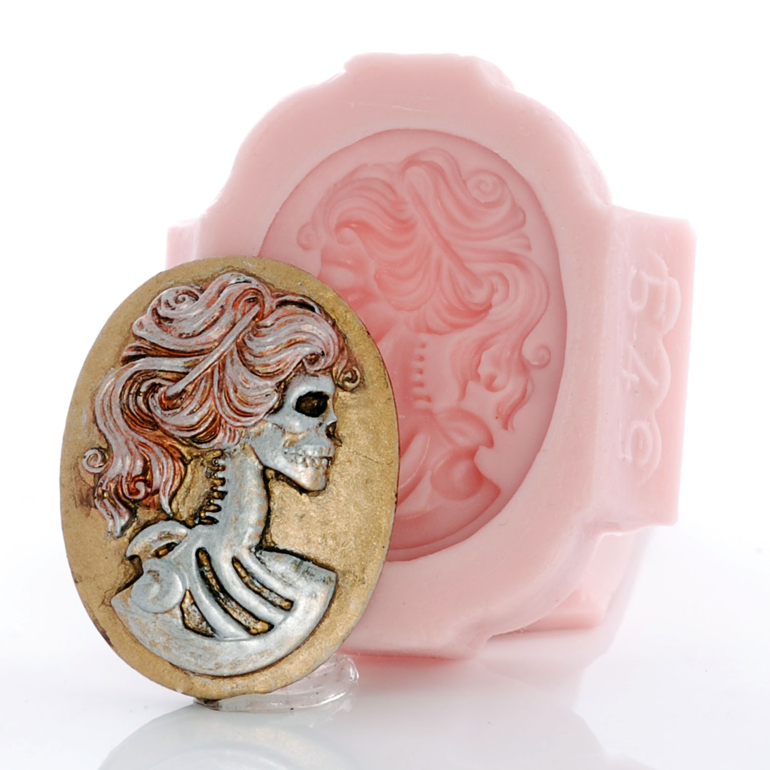 Lolita Skull Silicone Mold - Resin Polymer Clay Food Safe Fondant Chocolate (545