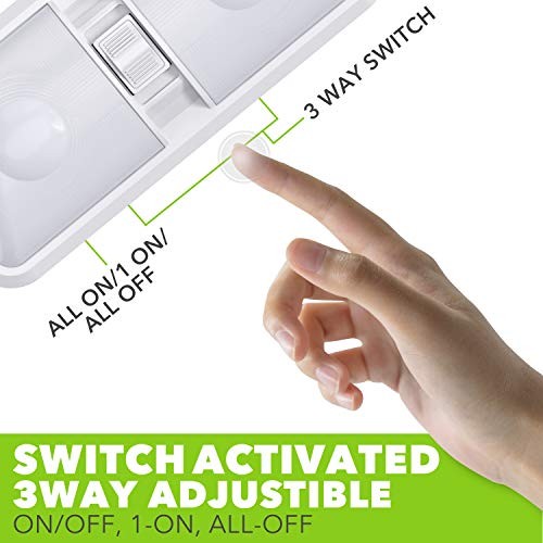 2 Pack RV LED Ceiling Double Dome Light Fixture with ON/Off Switch Interior