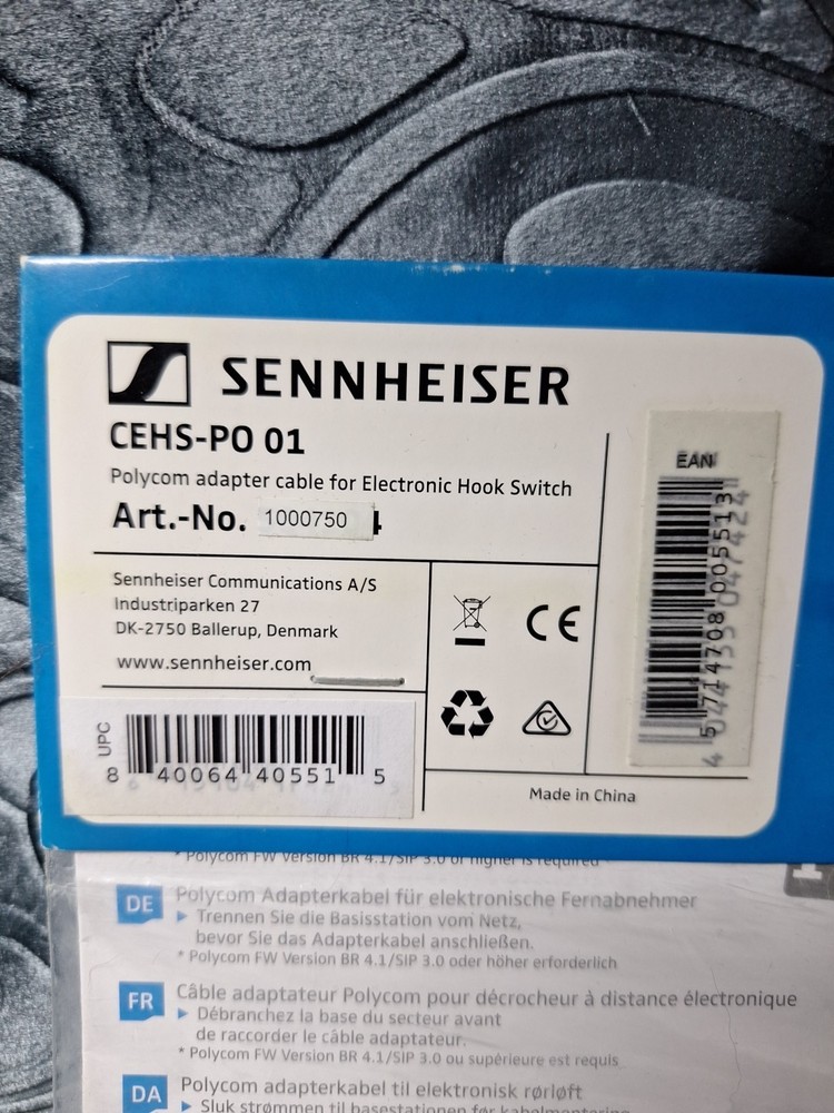 EPOS CEHS-PO 01 Polycom Adapter Cable for Electronic Hook Switch, New In Bag