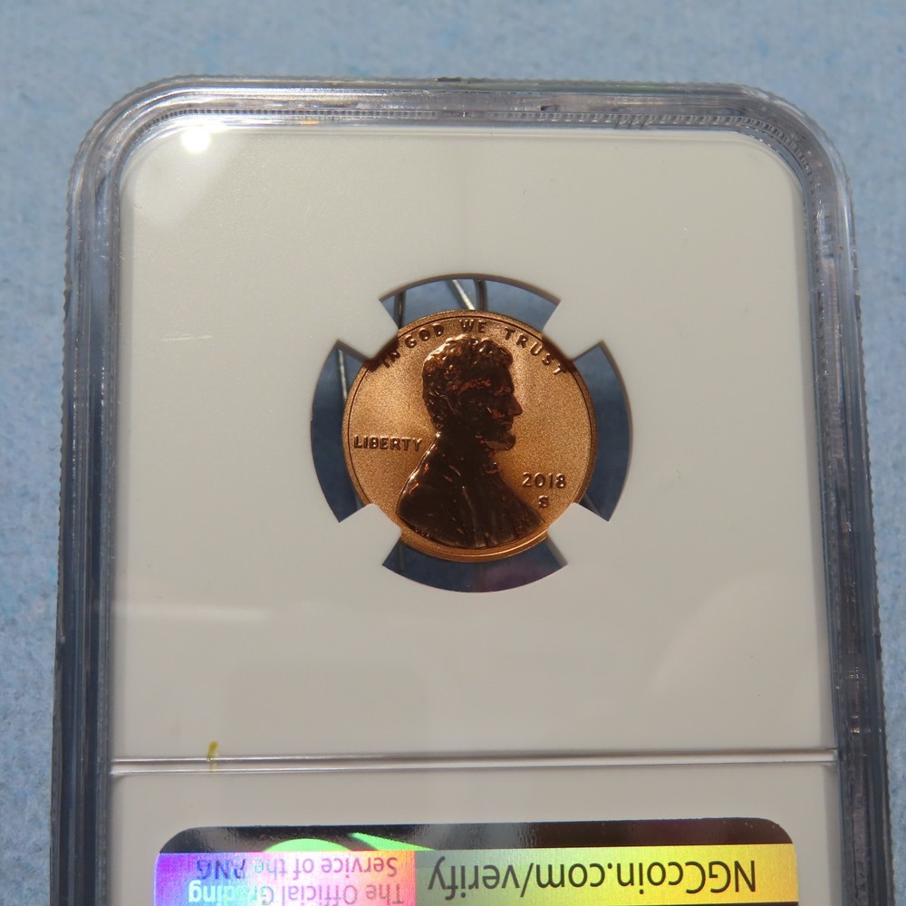 2018 S NGC PF 70 RD REVERSE PROOF SMALL CENT FROM SILVER REVERSE PROOF SET