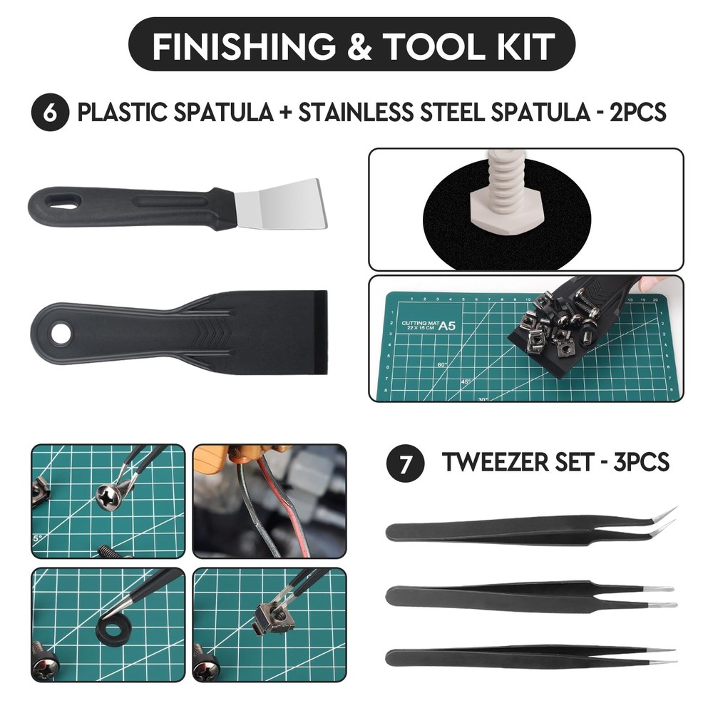 3D Printer Tools Kit Essential, Printing Kit, Black