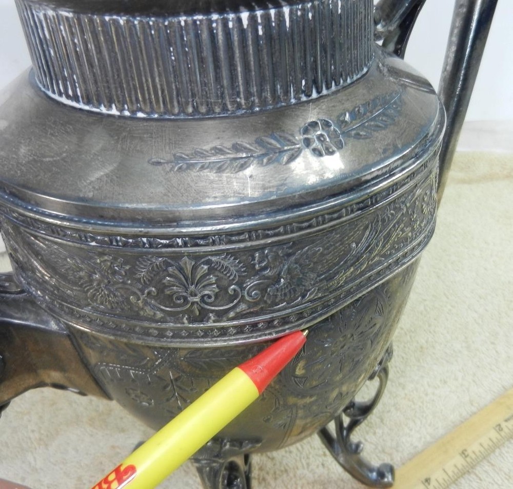 Victorian Simpson Hall Miller Floral Pattern Treble Plated Coffee Tea Pot !!