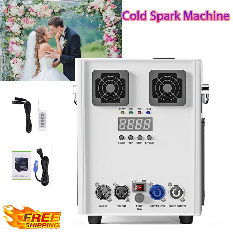 700W Cold Spark Machine DMX Wireless Remote Control Stage Firework DJ Machine