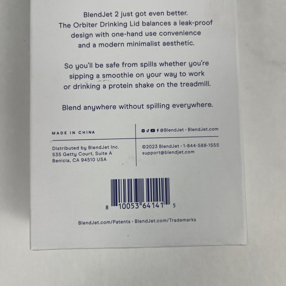 BlendJet 2 Orbiter Drinking Lid Leak Proof Replacement Accessory Black NEW